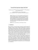 Towards Mass Spectrum Analysis with ASP